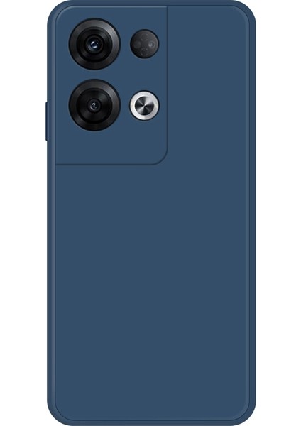 Oppo Reno8 Pro 5g (Küresel Sürüm) Ka Yumuşak Tpu Düşmeye Dayanıklı Kılıf Düz Kenarlı Telefon Arka Kapağı Mikrofiber Astarlı-Koyu Mavi (Yurt Dışından)