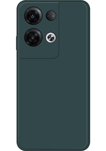 Oppo Reno8 Pro 5g (Küresel Sürüm) Ka Yumuşak Tpu Düşmeye Dayanıklı Kılıf Düz Kenarlı Telefon Arka Kapağı Mikrofiber Astarlı-Siyahımsı Yeşil (Yurt Dışından)