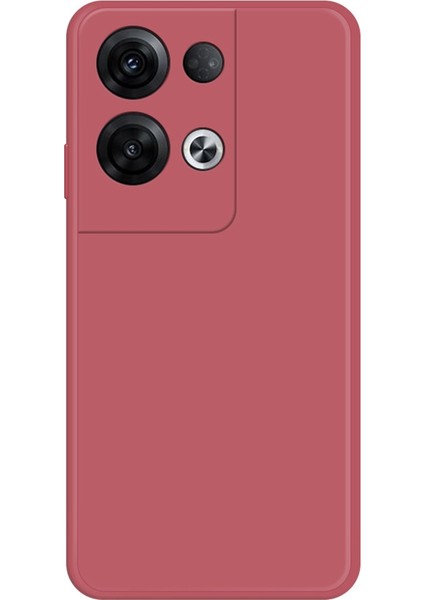 Oppo Reno8 Pro 5g (Küresel Sürüm) Ka Yumuşak Tpu Düşmeye Dayanıklı Kılıf Düz Kenarlı Telefon Arka Kapağı Mikrofiber Astarlı-Kırmızı (Yurt Dışından)