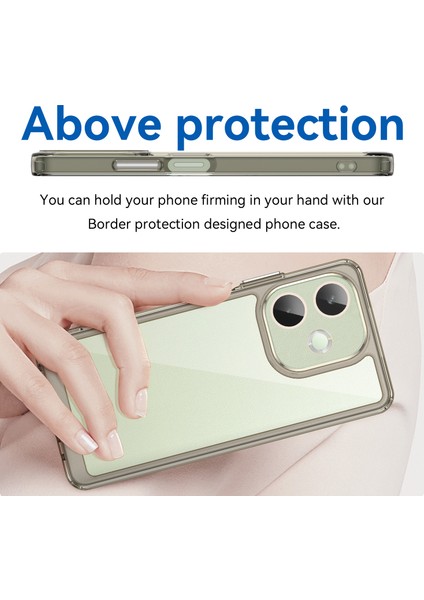 Oppo A5 Pro 4g(Global)/5g(Global)/a5 Energy 5g(China) Kılıf Tpu+Akrilik Koruyucu Şeffaf Telefon Kılıfı-Şeffaf Gri (Yurt Dışından) modelleri