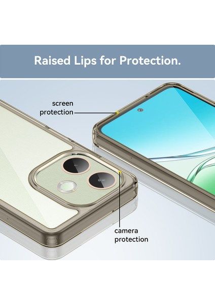 Oppo A5 Pro 4g(Global)/5g(Global)/a5 Energy 5g(China) Kılıf Tpu+Akrilik Koruyucu Şeffaf Telefon Kılıfı-Şeffaf Gri (Yurt Dışından) indirimleri