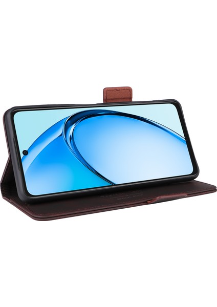 Oppo A60 4g Cüzdan Kılıf Donanım Dekor Pu Deri Stand Telefon Kılıfı-Kahve (Yurt Dışından) modelleri