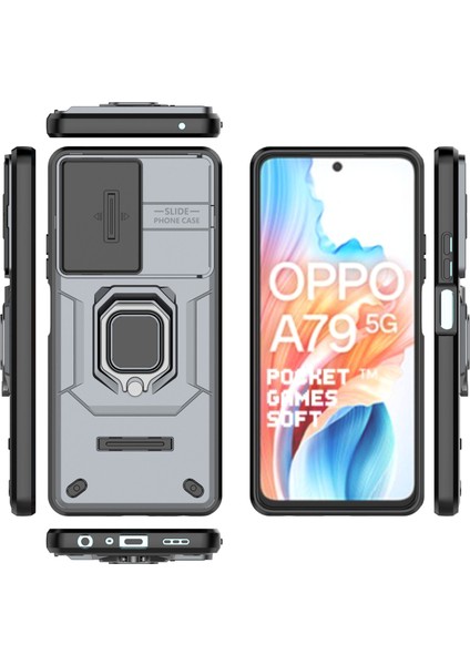 Oppo A79 5g/a2 5g Kılıf Kamera Koruma Pc+Tpu Telefon Kılıfı Halka Destekli-Gri (Yurt Dışından) indirimleri