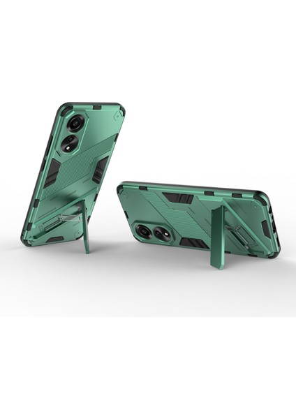 Oppo A78 4g Kılıf Pc+Tpu Kickstand Düşmeye Dayanıklı Telefon Kılıfı-Yeşil (Yurt Dışından) modelleri