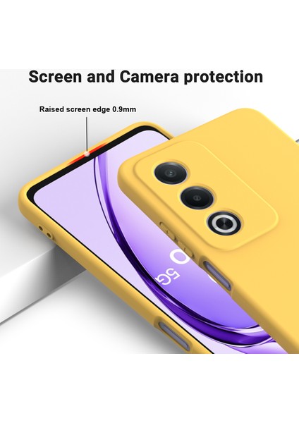 Oppo A80 5g Kılıf Sıvı Silikon Çizilmez Telefon Kılıfı El Kayışı Ile-Sarı (Yurt Dışından) modelleri