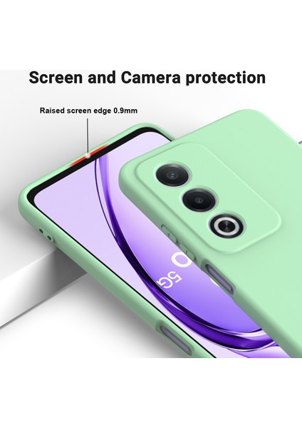 Oppo A80 5g Kılıf Sıvı Silikon Çizilmez Telefon Kılıfı El Kayışı Ile-Yeşil (Yurt Dışından) modelleri