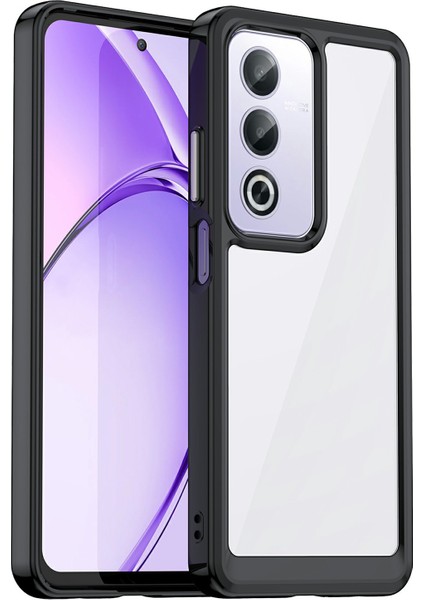 Oppo A80 5g/a3 Pro(Global)5g Kılıf Tpu+Akrilik Koruyucu Şeffaf Telefon Kılıfı-Siyah (Yurt Dışından)