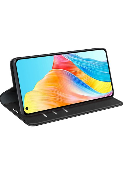 Oppo A78 4g Skin-Touch Deri Cüzdan Telefon Kılıfı Manyetik Otomatik Emici Stand Telefon Kılıfı-Siyah (Yurt Dışından) indirimleri