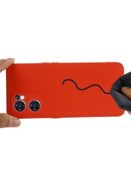 Oppo Reno7 5g (Global)/find X5 Lite Yumuşak Sıvı Silikon Kılıf Çizilmez Mikrofiber Astarlı Kamera Koruyucu Kılıf Kayışlı-Kırmızı (Yurt Dışından) modelleri