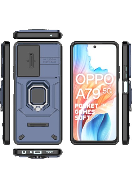 Oppo A79 5g/a2 5g Kılıf Kamera Koruma Pc+Tpu Telefon Kılıfı Halka Destekli-Mavi (Yurt Dışından) indirimleri
