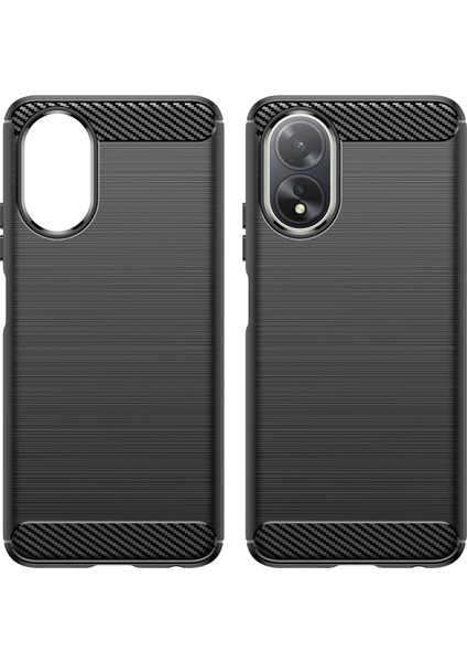 Oppo A38 4g Kılıf Esnek Tpu Telefon Kılıfı Fırçalanmış Karbon Fiber Doku Kabuk-Siyah (Yurt Dışından) modelleri