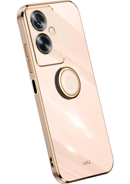 Xınlı Oppo A2 5G/A79 5g Yumuşak Tpu Kılıf Galvanik Teknoloji Kickstand Kapak-Pembe (Yurt Dışından)