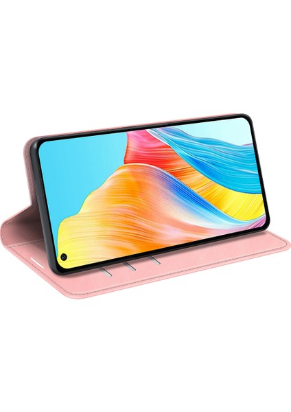 Oppo A78 4g Skin-Touch Deri Cüzdan Telefon Kılıfı Manyetik Otomatik Emici Stand Telefon Kılıfı-Pembe (Yurt Dışından) indirimleri