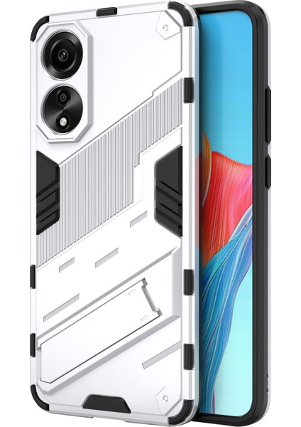 Oppo A78 4g Kılıf Pc+Tpu Kickstand Düşmeye Dayanıklı Telefon Kılıfı-Beyaz (Yurt Dışından)