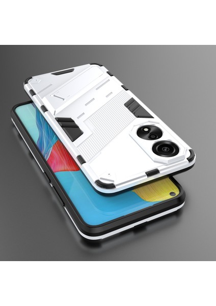 Oppo A78 4g Kılıf Pc+Tpu Kickstand Düşmeye Dayanıklı Telefon Kılıfı-Beyaz (Yurt Dışından) modelleri