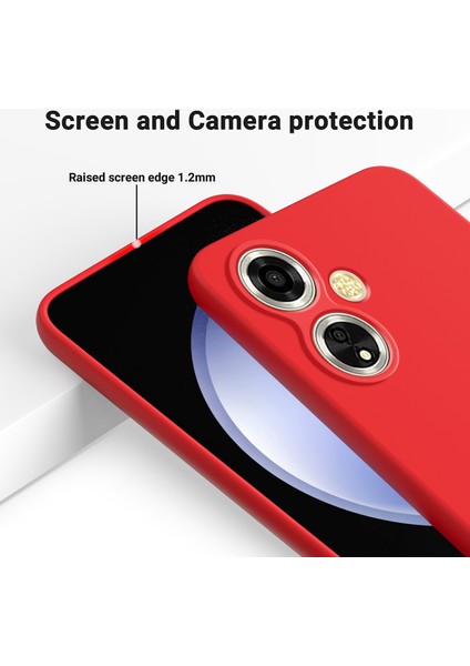 Oppo A59 5G/A2M 5g Cep Telefonu Kılıfı Yumuşak Astarlı Sıvı Silikon Düşmeye Lı Kapak-Kırmızı (Yurt Dışından) indirimleri