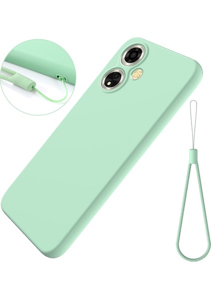 Oppo A59 5G/A2M 5g Cep Telefonu Kılıfı Yumuşak Astarlı Sıvı Silikon Düşmeye Lı Kapak-Yeşil (Yurt Dışından)
