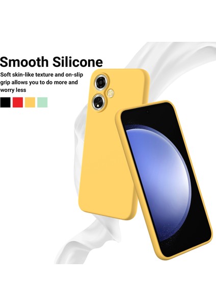Oppo A59 5G/A2M 5g Cep Telefonu Kılıfı Yumuşak Astarlı Sıvı Silikon Düşmeye Lı Kapak-Sarı (Yurt Dışından) modelleri