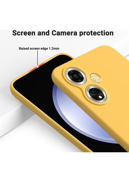 Oppo A59 5G/A2M 5g Cep Telefonu Kılıfı Yumuşak Astarlı Sıvı Silikon Düşmeye Lı Kapak-Sarı (Yurt Dışından) indirimleri