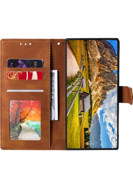 Oppo RENO13 Pro 5g Deri Kılıf Ekleme Dikişli Cüzdan Telefon Kılıfı Bilek Kayışı Ile-Kahverengi (Yurt Dışından) modelleri