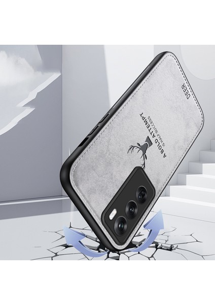 Oppo RENO12 Pro 5g (Global) Kılıf Geyik Desenli Deri + Pc + Tpu Telefon Kılıfı - Mavi (Yurt Dışından) fiyatları
