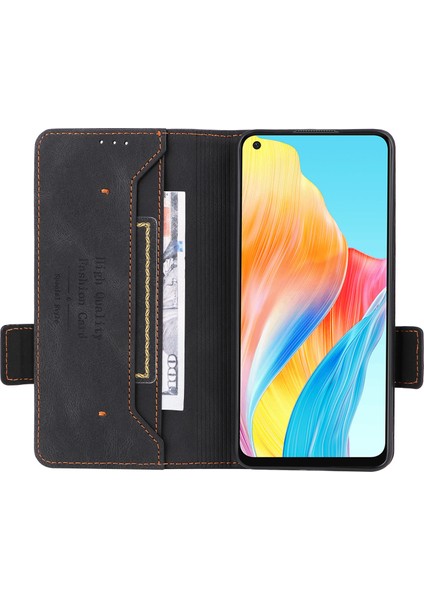 Oppo A78 4g Donanım Dekoru Düşmeye Karşı Telefon Kılıfı Pu Deri Cüzdan Standı Kapağı-Siyah (Yurt Dışından) fiyatları