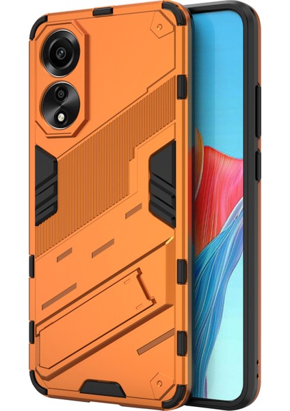 Oppo A78 4g Kılıf Pc+Tpu Kickstand Düşmeye Dayanıklı Telefon Kılıfı-Turuncu (Yurt Dışından)