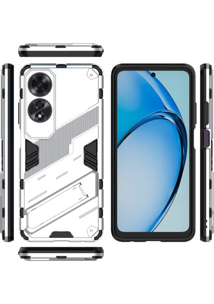 Oppo A60 4g Kılıf Dahili Kickstand Pc + Tpu Darbeye Dayanıklı Telefon Kılıfı-Beyaz (Yurt Dışından) indirimleri
