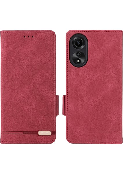 Oppo A78 4g Donanım Dekoru Anti-Düşüş Telefon Kılıfı Pu Deri Cüzdan Standı Kapak-Gül (Yurt Dışından)