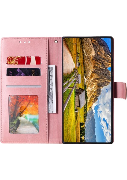 Oppo RENO13 Pro 5g Deri Kılıf Ekleme Dikişli Cüzdan Telefon Kılıfı Bilek Kayışı Ile-Gül Altını (Yurt Dışından) modelleri