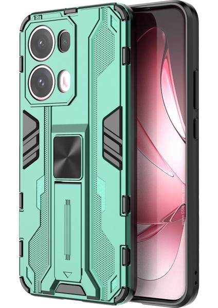 Oppo RENO13 Pro 5g Kılıf Pc+Tpu Darbeye Dayanıklı Telefon Kılıfı Kickstand Ile-Yeşil (Yurt Dışından)
