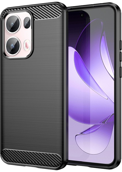 Oppo RENO13 Pro 5g Kılıf Koruyucu Telefon Kapağı Karbon Fiber Doku Fırçalanmış-Siyah (Yurt Dışından)