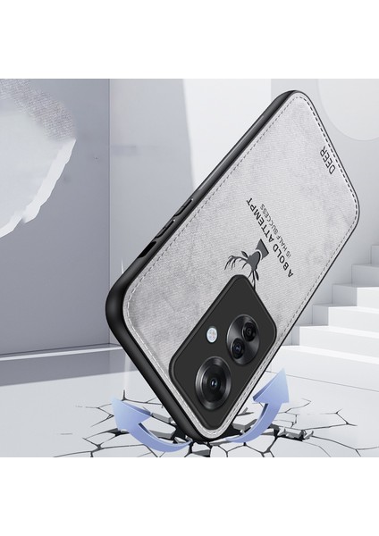 Oppo RENO11 F 5g Kılıf Geyik Desenli Kumaş Doku Deri + Pc + Tpu Telefon Kılıfı - Mavi (Yurt Dışından) fırsatları