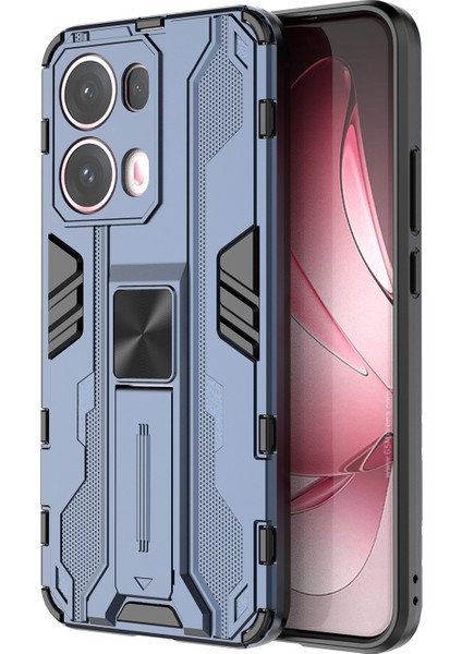 Oppo RENO13 Pro 5g Kılıf Pc+Tpu Darbeye Dayanıklı Telefon Kılıfı Kickstand Ile-Mavi (Yurt Dışından)