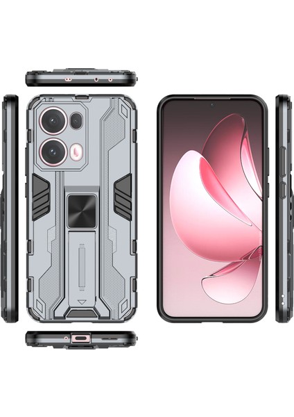 Oppo RENO13 Pro 5g Kılıf Pc+Tpu Darbeye Dayanıklı Telefon Kılıfı Kickstand Ile-Gri (Yurt Dışından) fırsatları