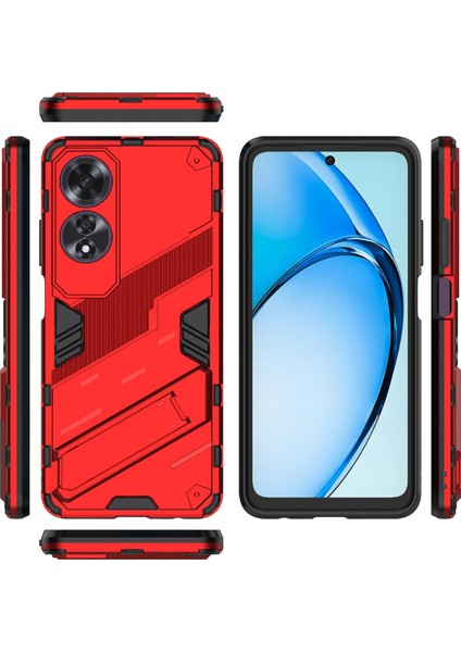 Oppo A60 4g Kılıf Dahili Kickstand Pc + Tpu Darbeye Dayanıklı Telefon Kılıfı-Kırmızı (Yurt Dışından) indirimleri