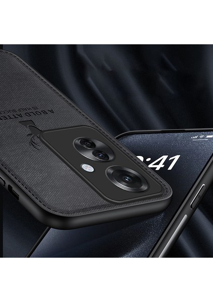 Oppo RENO11 F 5g Kılıf Geyik Desenli Kumaş Doku Deri+Pc+Tpu Telefon Kılıfı-Gri (Yurt Dışından) modelleri