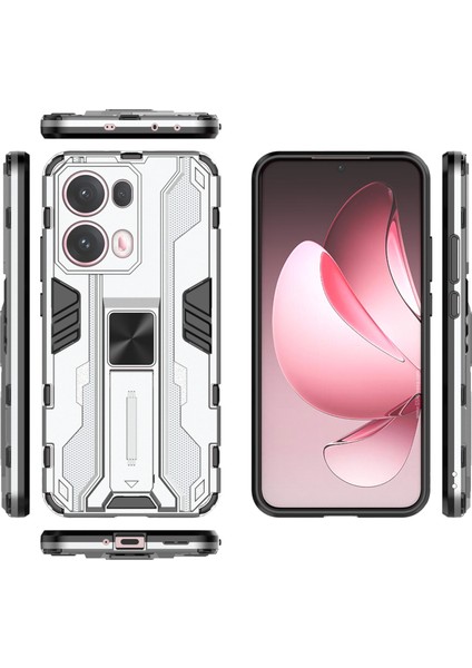 Oppo RENO13 Pro 5g Kılıf Pc+Tpu Darbeye Dayanıklı Telefon Kılıfı Kickstand Ile-Gümüş (Yurt Dışından) fırsatları