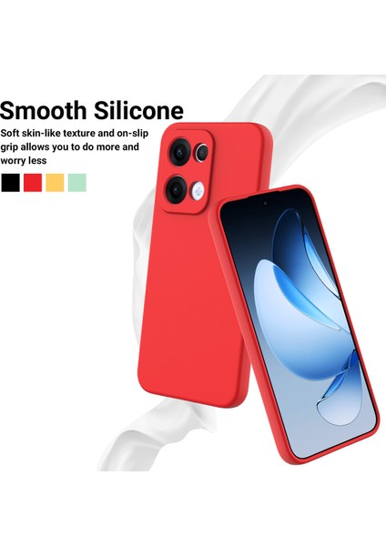 Oppo RENO13 5g (Küresel) Sıvı Silikon Kılıf Telefon Arka Kapağı El Kayışı Ile-Kırmızı (Yurt Dışından) modelleri
