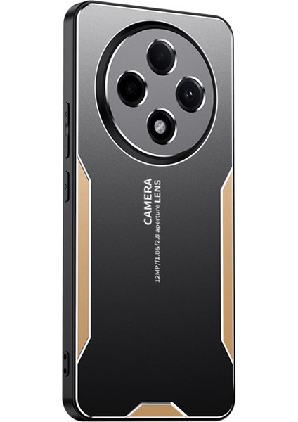 Oppo RENO12 F 4g Telefon Kılıfı Alüminyum Alaşımlı Tpu Pc Arka Kapak-Altın (Yurt Dışından)