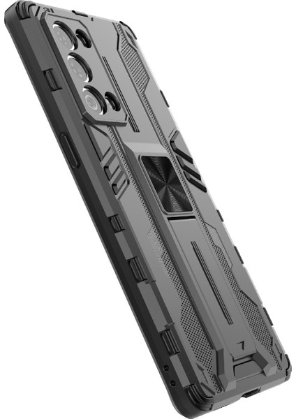 Kickstand Tasarım Sert Pc Arka + Yumuşak Tpu Tampon Tampon Düşmeye Dayanıklı Koruyucu Kılıf Oppo Reno6 Pro + 5g - Siyah (Yurt Dışından) fırsatları