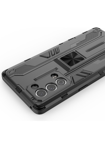 Kickstand Tasarım Sert Pc Arka + Yumuşak Tpu Tampon Tampon Düşmeye Dayanıklı Koruyucu Kılıf Oppo Reno6 Pro + 5g - Siyah (Yurt Dışından) indirimleri