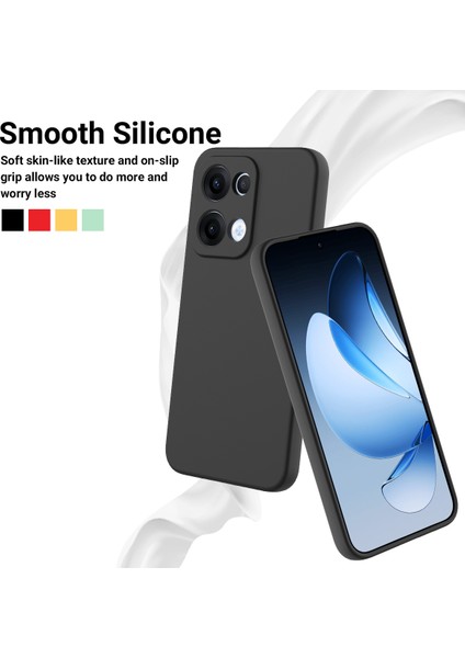 Oppo RENO13 5g (Küresel) Sıvı Silikon Kılıf Telefon Arka Kapağı El Kayışı Ile-Siyah (Yurt Dışından) modelleri