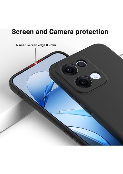 Oppo RENO13 5g (Küresel) Sıvı Silikon Kılıf Telefon Arka Kapağı El Kayışı Ile-Siyah (Yurt Dışından) fırsatları