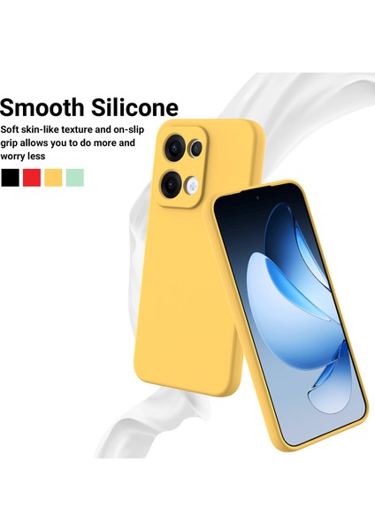 Oppo RENO13 5g (Global) Sıvı Silikon Kılıf Telefon Arka Kapağı El Kayışı Ile-Sarı (Yurt Dışından) modelleri