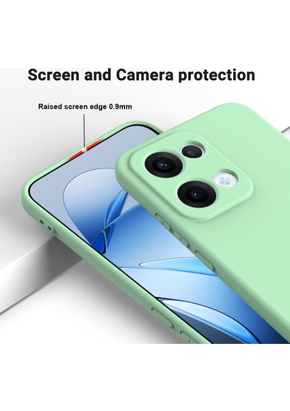 Oppo RENO13 5g (Global) Sıvı Silikon Kılıf Telefon Arka Kapağı El Kayışı Ile-Yeşil (Yurt Dışından) fırsatları