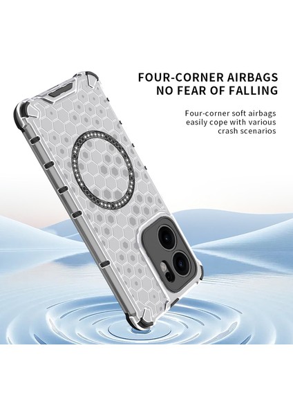 Oppo RENO13 F 5g Kılıfı Magsafe Honeycomb Tasarım Tpu+Pc Telefon Kılıfı-Mavi ile Uyumlu (Yurt Dışından) fırsatları