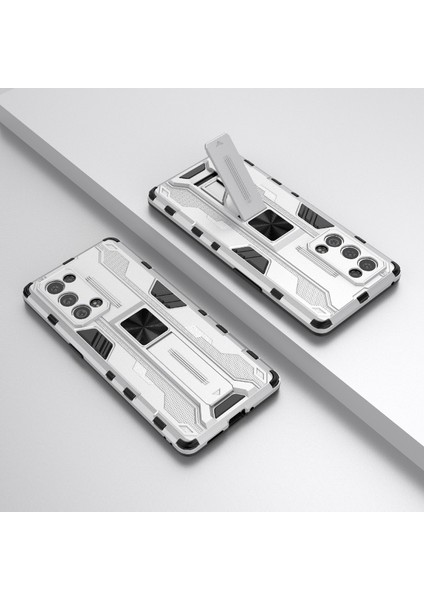 Kickstand Tasarım Sert Pc Arka + Yumuşak Tpu Tampon Tampon Düşmeye Dayanıklı Koruyucu Kılıf Oppo Reno6 Pro + 5g-Gümüş (Yurt Dışından) indirimleri