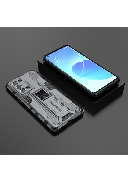 Kickstand Tasarım Sert Pc Arka + Yumuşak Tpu Tampon Tampon Düşmeye Dayanıklı Koruyucu Kılıf Oppo Reno6 Pro + 5g - Gri (Yurt Dışından) fırsatları