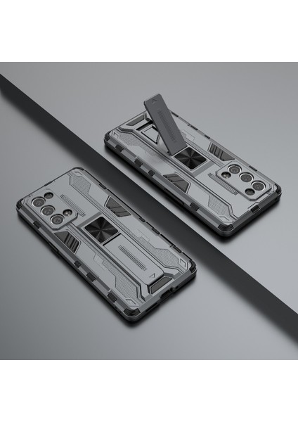 Kickstand Tasarım Sert Pc Arka + Yumuşak Tpu Tampon Tampon Düşmeye Dayanıklı Koruyucu Kılıf Oppo Reno6 Pro + 5g - Gri (Yurt Dışından) indirimleri